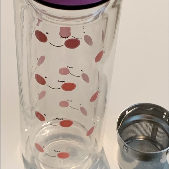 Glass tea tumbler. Tea leaf holder, for cold drinks. - Picture 3 of 5